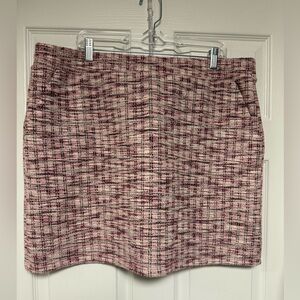 LOFT Pink and Gray Textured Fabric Skirt Size XL